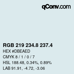 カラーコード: RGB 219 234.8 237.4 | qconv.com