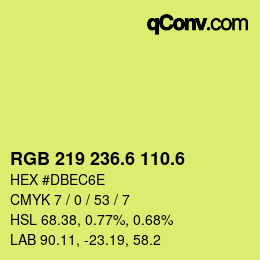 カラーコード: RGB 219 236.6 110.6 | qconv.com