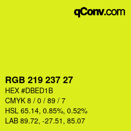カラーコード: RGB 219 237 27 | qconv.com