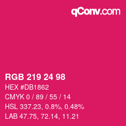 カラーコード: RGB 219 24 98 | qconv.com