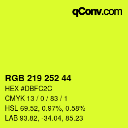 颜色代码: RGB 219 252 44 | qconv.com