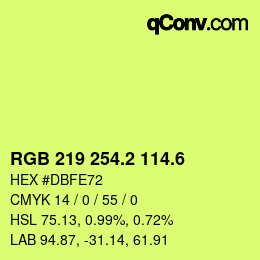 カラーコード: RGB 219 254.2 114.6 | qconv.com