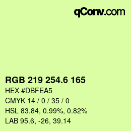 カラーコード: RGB 219 254.6 165 | qconv.com