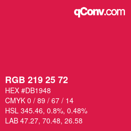 Color code: RGB 219 25 72 | qconv.com