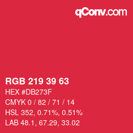Color code: RGB 219 39 63 | qconv.com