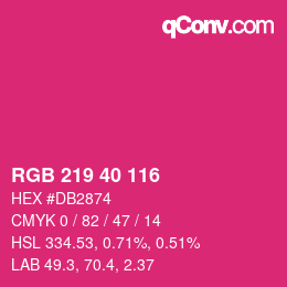 カラーコード: RGB 219 40 116 | qconv.com