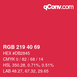 Código de color: RGB 219 40 69 | qconv.com