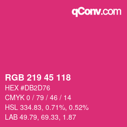 Color code: RGB 219 45 118 | qconv.com