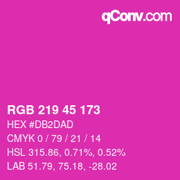 カラーコード: RGB 219 45 173 | qconv.com