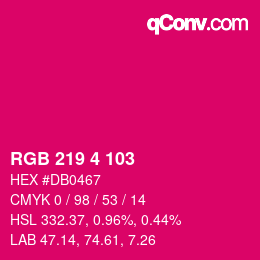 カラーコード: RGB 219 4 103 | qconv.com