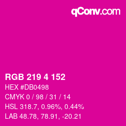 Color code: RGB 219 4 152 | qconv.com