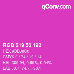 颜色代码: RGB 219 56 192 | qconv.com