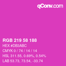颜色代码: RGB 219 58 188 | qconv.com