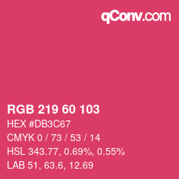 カラーコード: RGB 219 60 103 | qconv.com