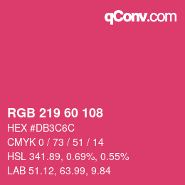 カラーコード: RGB 219 60 108 | qconv.com