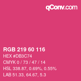 カラーコード: RGB 219 60 116 | qconv.com