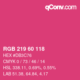 カラーコード: RGB 219 60 118 | qconv.com