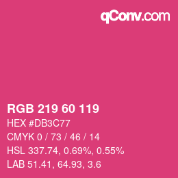 カラーコード: RGB 219 60 119 | qconv.com