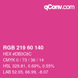 カラーコード: RGB 219 60 140 | qconv.com