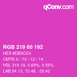 カラーコード: RGB 219 60 192 | qconv.com