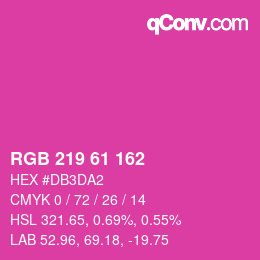 Color code: RGB 219 61 162 | qconv.com