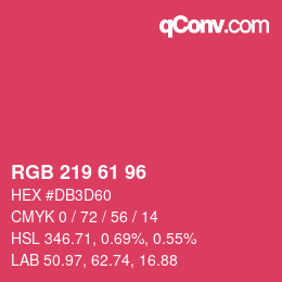 Farbcode: RGB 219 61 96 | qconv.com