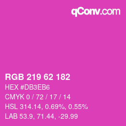 Color code: RGB 219 62 182 | qconv.com
