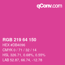 Color code: RGB 219 64 150 | qconv.com