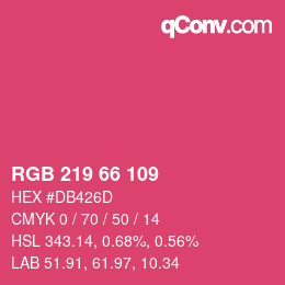 Color code: RGB 219 66 109 | qconv.com
