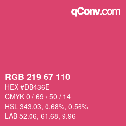 Color code: RGB 219 67 110 | qconv.com