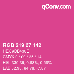 颜色代码: RGB 219 67 142 | qconv.com