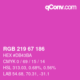 颜色代码: RGB 219 67 186 | qconv.com