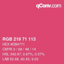カラーコード: RGB 219 71 113 | qconv.com