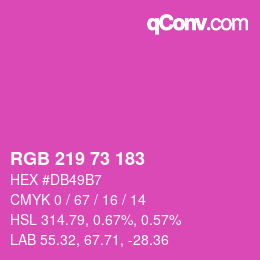 Color code: RGB 219 73 183 | qconv.com