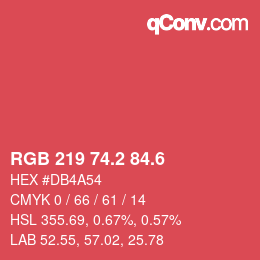 カラーコード: RGB 219 74.2 84.6 | qconv.com