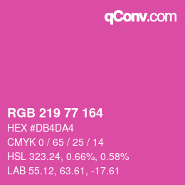 颜色代码: RGB 219 77 164 | qconv.com