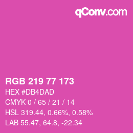 颜色代码: RGB 219 77 173 | qconv.com
