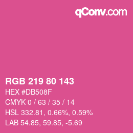 カラーコード: RGB 219 80 143 | qconv.com