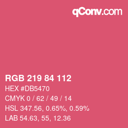 カラーコード: RGB 219 84 112 | qconv.com