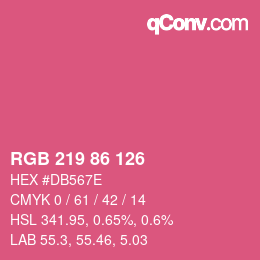 カラーコード: RGB 219 86 126 | qconv.com