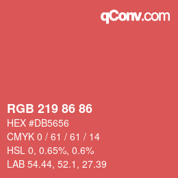 Color code: RGB 219 86 86 | qconv.com