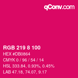 カラーコード: RGB 219 8 100 | qconv.com