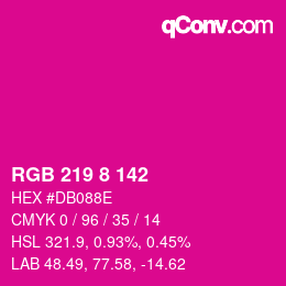 カラーコード: RGB 219 8 142 | qconv.com