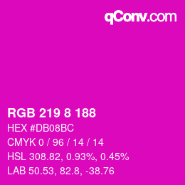 Color code: RGB 219 8 188 | qconv.com