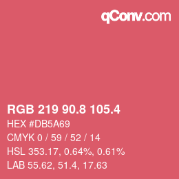 カラーコード: RGB 219 90.8 105.4 | qconv.com