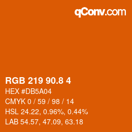 カラーコード: RGB 219 90.8 4 | qconv.com
