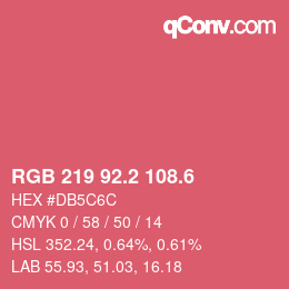 カラーコード: RGB 219 92.2 108.6 | qconv.com