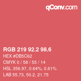 カラーコード: RGB 219 92.2 98.6 | qconv.com