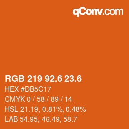 カラーコード: RGB 219 92.6 23.6 | qconv.com