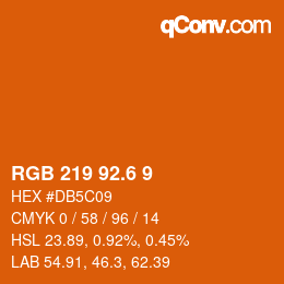 カラーコード: RGB 219 92.6 9 | qconv.com